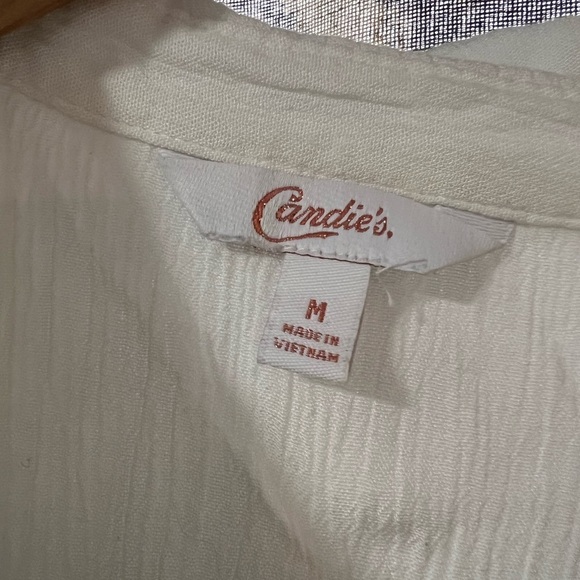 Candies White Lace Up Tank Top Size M - Picture 4 of 5